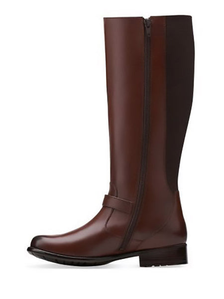 Clarks High Leg Brown Leather Boots..كلاركس حذاء جلد بني ساق عال